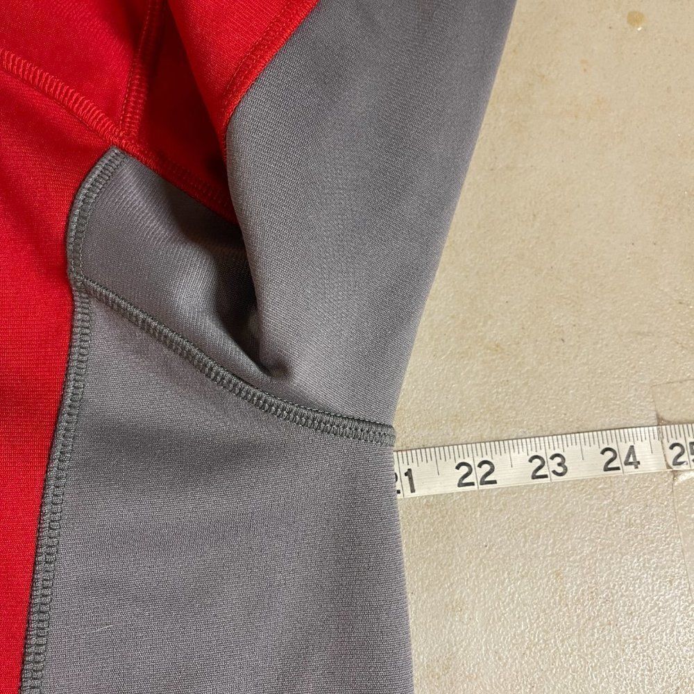 North Face Red Partial Zip Red Gray Pull Over - image 7